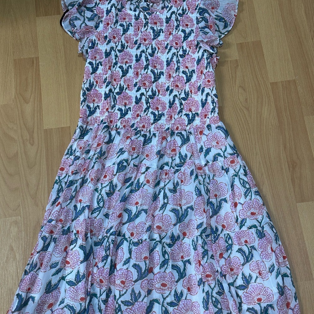 Oliphant Pink and White Floral Dress